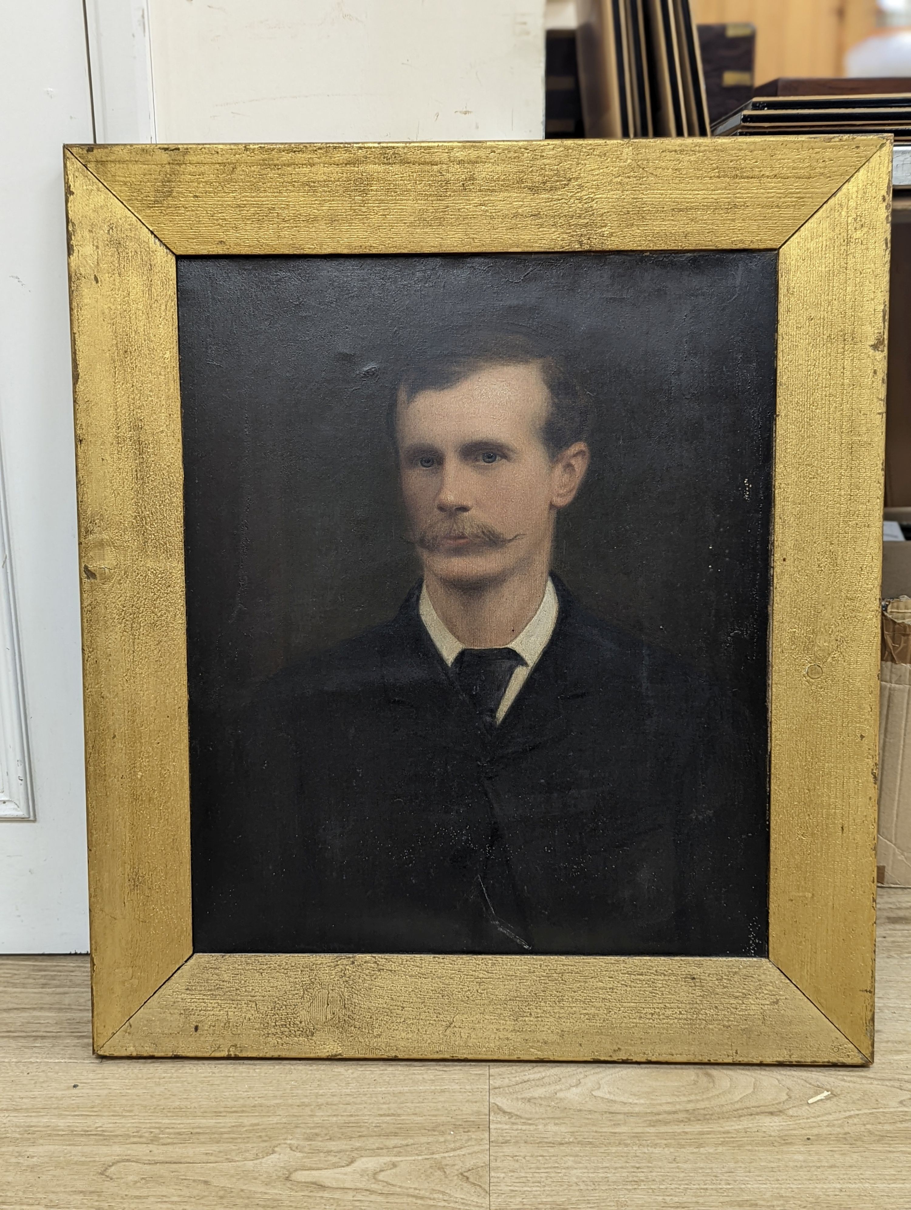 English School c.1900, oil on canvas, Portrait of a gentleman, 60 x 50cm